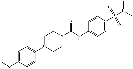 N-(4-[(DIMETHYLAMINO)SULFONYL]PHENYL)-4-(4-METHOXYPHENYL)TETRAHYDRO-1(2H)-PYRAZINECARBOXAMIDE 结构式
