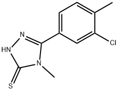 4H-[1,2,4]三唑-3-硫醇,5-(3-氯-4-甲基苯基)-4-甲基- 结构式