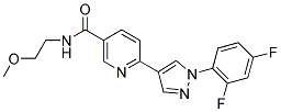 6-[1-(2,4-DIFLUOROPHENYL)-1H-PYRAZOL-4-YL]-N-(2-METHOXYETHYL)NICOTINAMIDE 结构式