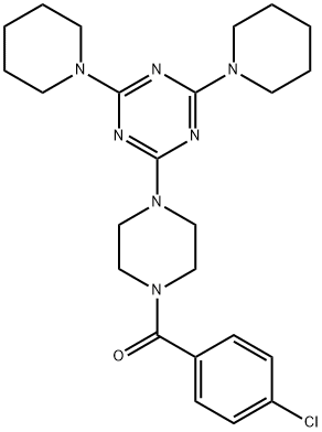 (4-Chlorophenyl)(4-(4,6-di(piperidin-1-yl)-1,3,5-triazin-2-yl)piperazin-1-yl)methanone 结构式