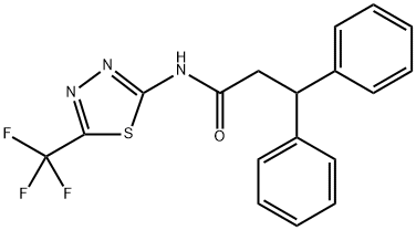 3,3-DIPHENYL-N-[5-(TRIFLUOROMETHYL)-1,3,4-THIADIAZOL-2-YL]PROPANAMIDE 结构式