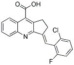 3-(2-CHLORO-6-FLUORO-BENZYLIDENE)-2,3-DIHYDRO-1H-CYCLOPENTA[B]QUINOLINE-9-CARBOXYLIC ACID 结构式