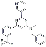 N-BENZYL-N-METHYL-2-PYRIDIN-3-YL-6-[3-(TRIFLUOROMETHYL)PHENYL]PYRIMIDIN-4-AMINE 结构式