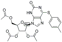 6-[(4-METHYLPHENYL)THIO]-2-OXO-9-(2',3',5'-TRI-O-ACETYL-BETA-D-RIBOFURANOSYL)-2,3-DIHYDROPURINE 结构式
