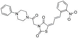 5-[(Z,2Z)-3-(2-NITROPHENYL)-2-PROPENYLIDENE]-3-[2-OXO-2-(4-PHENYL-1-PIPERAZINYL)ETHYL]-1,3-THIAZOLIDINE-2,4-DIONE 结构式