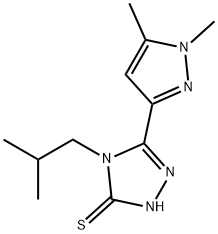 5-(1,5-二甲基-1H-吡唑-3-基)-4-异丁基-4H-1,2,4-三唑-3-硫醇 结构式