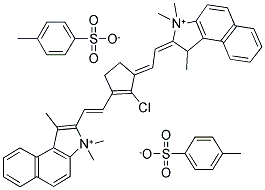 2-[2-[2-CHLORO-3-[2-(1,3-DIHYDRO-1,1,3-TRIMETHYL-2H-BENZO[E]-INDOLE-2-YLIDENE)-ETHYLIDENE]-1-CYCLOPENTENE-1-YL]-ETHENYL]-1,1,3-TRIMETHYL-1H-BENZO[E]INDOLIUM 4-METHYLBENZENESULFONATE 结构式