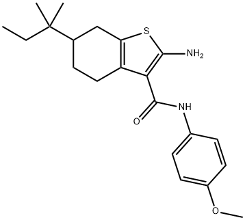 2-氨基-6-叔-戊基-N-(4-甲氧苯基)-4,5,6,7-四氢苯并噻吩-3-甲酰胺 结构式