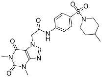 2-(1,3-DIMETHYL-2,6-DIOXO-1,2,3,6-TETRAHYDROPURIN-7-YL)-N-(4-(4-METHYLPIPERIDIN-1-YLSULFONYL)PHENYL)ACETAMIDE 结构式