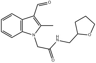 2-(3-FORMYL-2-METHYL-INDOL-1-YL)-N-(TETRAHYDRO-FURAN-2-YLMETHYL)-ACETAMIDE 结构式