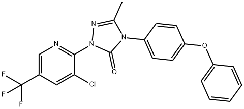 2-[3-CHLORO-5-(TRIFLUOROMETHYL)-2-PYRIDINYL]-5-METHYL-4-(4-PHENOXYPHENYL)-2,4-DIHYDRO-3H-1,2,4-TRIAZOL-3-ONE 结构式