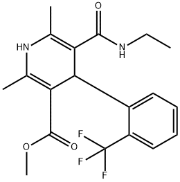 METHYL 1,4-DIHYDRO-4-(2'-TRIFLUOROMETHYL)PHENYL-PYRIDINE-3-CARBOXYLATE-5-ETHYL CARBOXAMIDE 结构式