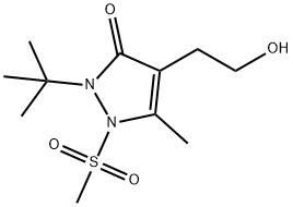 2-(TERT-BUTYL)-4-(2-HYDROXYETHYL)-5-METHYL-1-(METHYLSULFONYL)-1,2-DIHYDRO-3H-PYRAZOL-3-ONE 结构式