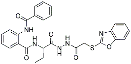 2-BENZAMIDO-N-(1-(2-(2-(BENZO[D]OXAZOL-2-YLTHIO)ACETYL)HYDRAZINYL)-1-OXOBUTAN-2-YL)BENZAMIDE 结构式