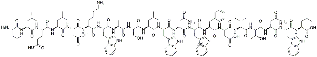 H-LEU-LEU-GLU-LEU-ASP-LYS-TRP-ALA-SER-LEU-TRP-ASN-TRP-PHE-ASP-ILE-THR-ASN-TRP-LEU-OH 结构式