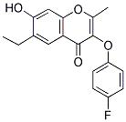 6-ETHYL-3-(4-FLUORO-PHENOXY)-7-HYDROXY-2-METHYL-CHROMEN-4-ONE 结构式