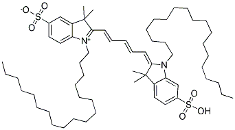1,1'-DIOCTADECYL-3,3,3',3'-TETRAMETHYLINDODICARBOCYANINE-5,5'-DISULFONIC ACID 结构式