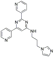 N-[3-(1H-IMIDAZOL-1-YL)PROPYL]-2,6-DIPYRIDIN-3-YLPYRIMIDIN-4-AMINE 结构式