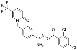 1-[4-[1-AMINO-2-AZA-3-(2,4-DICHLOROBENZOYL)-3-OXAPROP-1-EN-1-YL]BENZYL]-5-(TRIFLUOROMETHYL)-2-PYRIDONE 结构式