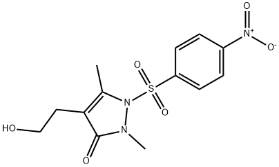 4-(2-HYDROXYETHYL)-2,5-DIMETHYL-1-[(4-NITROPHENYL)SULFONYL]-1,2-DIHYDRO-3H-PYRAZOL-3-ONE 结构式
