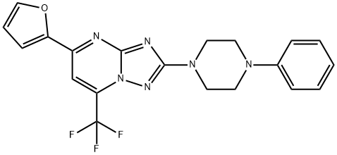 5-(2-FURYL)-2-(4-PHENYLPIPERAZINO)-7-(TRIFLUOROMETHYL)[1,2,4]TRIAZOLO[1,5-A]PYRIMIDINE 结构式
