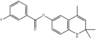 3-氟苯甲酸(2,2,4-三甲基-1H-喹啉-6-基)酯 结构式