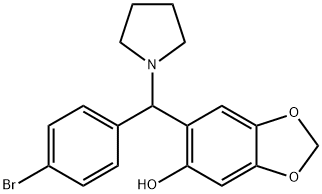 6-[(4-BROMOPHENYL)(1-PYRROLIDINYL)METHYL]-1,3-BENZODIOXOL-5-OL 结构式