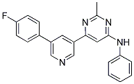 6-[5-(4-FLUOROPHENYL)PYRIDIN-3-YL]-2-METHYL-N-PHENYLPYRIMIDIN-4-AMINE 结构式