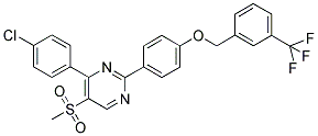 4-(4-CHLOROPHENYL)-5-(METHYLSULPHONYL)-2-[4-(3-(TRIFLUOROMETHYL)BENZYLOXY)PHENYL]PYRIMIDINE 结构式