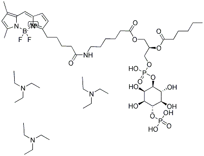 BODIPY(R) fl C5, C6-phosphatidylinositol 4-phosphate, Tris(triethylammonium) salt 结构式