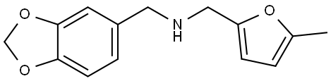 BENZO[1,3]DIOXOL-5-YLMETHYL-(5-METHYL-FURAN-2-YLMETHYL)-AMINE 结构式
