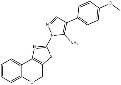 1-(4H-Chromeno[4,3-d][1,3]thiazol-2-yl)-4-(4-methoxyphenyl)-1H-pyrazol-5-amine 结构式