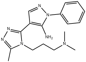 4-(4-[3-(DIMETHYLAMINO)PROPYL]-5-METHYL-4H-1,2,4-TRIAZOL-3-YL)-1-PHENYL-1H-PYRAZOL-5-AMINE 结构式