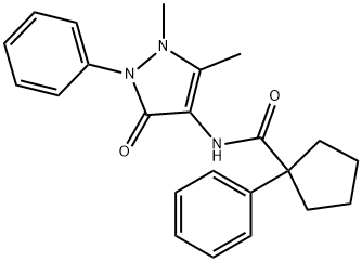 N-(2,3-DIMETHYL-5-OXO-1-PHENYL(3-PYRAZOLIN-4-YL))(PHENYLCYCLOPENTYL)FORMAMIDE 结构式