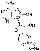 Adenosine 3',5'-cyclic monophosphorothioate, 8-hydroxy-, SP-isomer, sodium salt 结构式