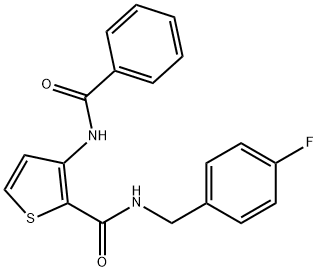 3-(Benzoylamino)-N-(4-fluorobenzyl)-2-thiophenecarboxamide 结构式