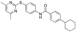 4-CYCLOHEXYL-N-[4-[(4,6-DIMETHYLPYRIMIDIN-2-YL)THIO]PHENYL]BENZAMIDE 结构式