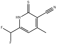 6-(二氟甲基)-2-巯基-4-甲基烟腈 结构式