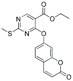 ETHYL 2-(METHYLTHIO)-4-[(2-OXO-2H-CHROMEN-7-YL)OXY]PYRIMIDINE-5-CARBOXYLATE 结构式