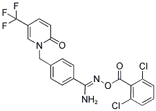 1-[4-[1-Amino-2-aza-3-(2,6-dichlorobenzoyl)-3-oxaprop-1-en-1-yl]benzyl]-5-(trifluoromethyl)-2-pyridone 结构式