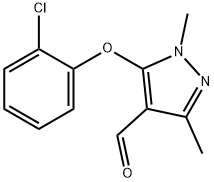 5-(2-CHLOROPHENOXY)-1,3-DIMETHYL-1H-PYRAZOLE-4-CARBALDEHYDE 结构式