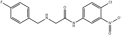 N-(4-CHLORO-3-NITROPHENYL)-2-[(4-FLUOROBENZYL)AMINO]ACETAMIDE 结构式