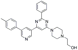 2-(4-[2-PHENYL-6-(5-P-TOLYL-PYRIDIN-3-YL)-PYRIMIDIN-4-YL]-PIPERAZIN-1-YL)-ETHANOL 结构式