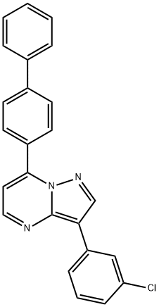 7-[1,1'-BIPHENYL]-4-YL-3-(3-CHLOROPHENYL)PYRAZOLO[1,5-A]PYRIMIDINE 结构式