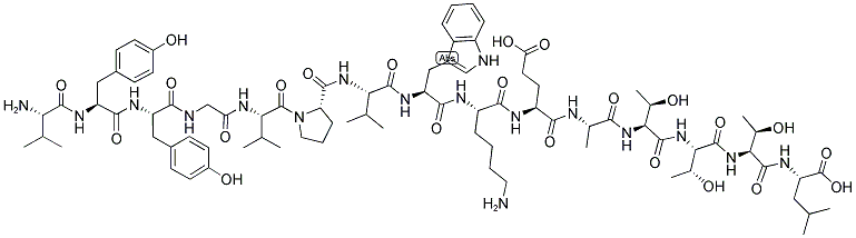 H-VAL-TYR-TYR-GLY-VAL-PRO-VAL-TRP-LYS-GLU-ALA-THR-THR-THR-LEU-OH 结构式