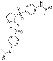 N-(4-(((5-((4-(ACETYLAMINO)PHENYL)SULFONYL)(2,5-THIAZOLIDINYLIDENE))AZAMETHYL)SULFONYL)PHENYL)ETHANAMIDE 结构式