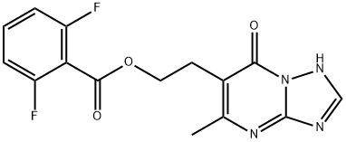 2-(5-METHYL-7-OXO-4,7-DIHYDRO[1,2,4]TRIAZOLO[1,5-A]PYRIMIDIN-6-YL)ETHYL 2,6-DIFLUOROBENZENECARBOXYLATE 结构式