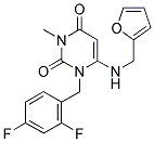 1-(2,4-DIFLUOROBENZYL)-6-[(2-FURYLMETHYL)AMINO]-3-METHYLPYRIMIDINE-2,4(1H,3H)-DIONE 结构式