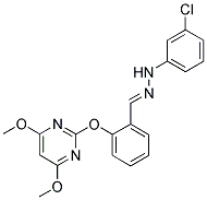 1,2-DIAZA-3-[2-[(4,6-DIMETHOXYPYRIMIDIN-2-YL)OXY]PHENYL]-1-(3-CHLOROPHENYL)PROP-2-ENE 结构式