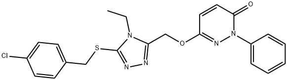 6-((5-[(4-CHLOROBENZYL)SULFANYL]-4-ETHYL-4H-1,2,4-TRIAZOL-3-YL)METHOXY)-2-PHENYL-3(2H)-PYRIDAZINONE 结构式